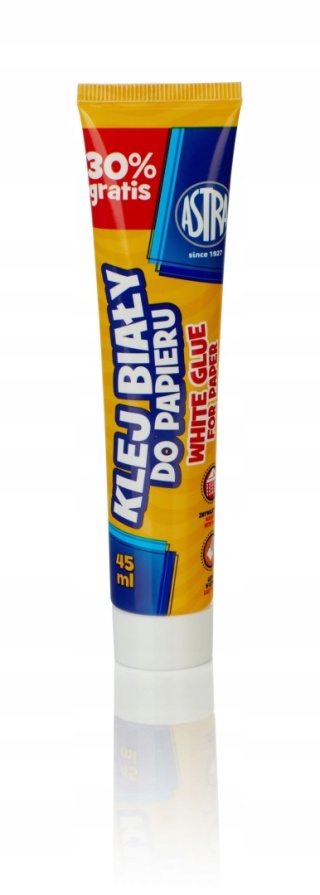 Klej do papieru w tubie biały 45ml Astra
