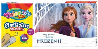 Plastelina 12 kolorów COLORINO KRAINA LODU FROZEN