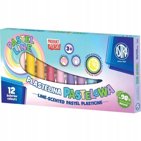 Plastelina 12 kolorów pastelowa zapachowa ASTRA