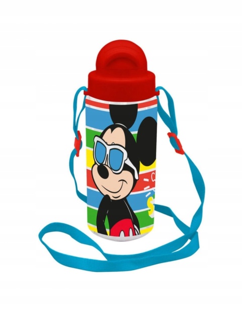 Bidon butelka na wodę ze słomką i paskiem Tritan Myszka Miki Mickey