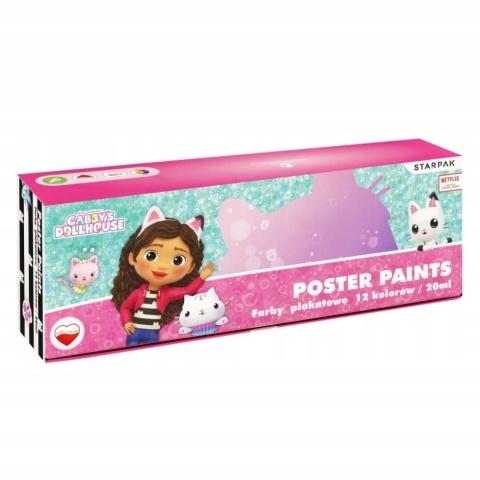 Farby Plakatowe 12 x 20 ml kolorów Starpak Koci domek Gabi