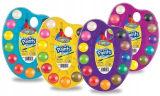 Farby akwarelowe wodne 12 kolorów paletka pędzelek