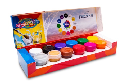 Farby plakatowe Colorino 20 ml 12 kolorów złota srebrna Kraina Lodu
