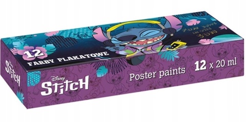 Farby plakatowe Patio 20 ml 12 kolorów Lilo I Stitch