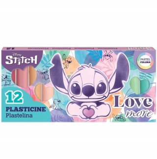 Plastelina okrągła pastelowa 12 kolorów Lilo I Stitch Stich Pastel