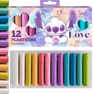 Plastelina okrągła pastelowa 12 kolorów Lilo I Stitch Stich Pastel