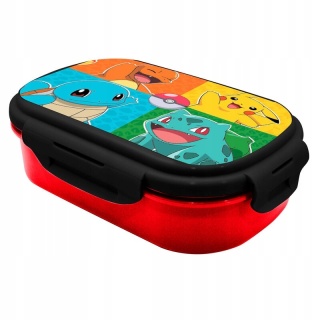 ŚNIADANIÓWKA lunchbox dwukomorowa + sztućce widelec POKEMON