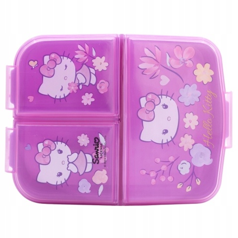 ŚNIADANIÓWKA z przegródkami trzykomorowa lunchbox HELLO KITTY kotek