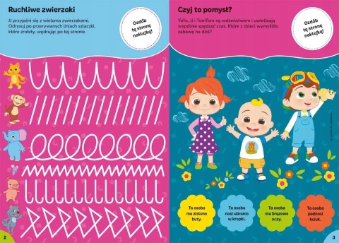 COCOMELON 100 naklejek książka z zadaniami kolorowanka