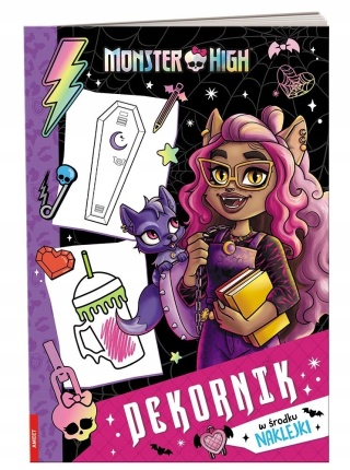 Dekornik kolorowanka Monster High w środku naklejki