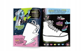 Dekornik kolorowanka Monster High w środku naklejki