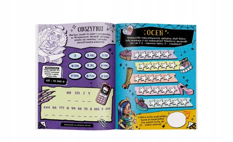 Kłyzownik Quizy i zagadki Monster High w środku naklejki