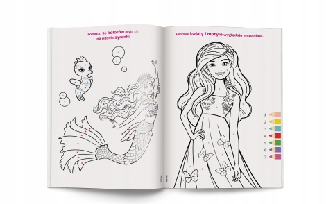 Kolorowanka według kodu naklejki Barbie