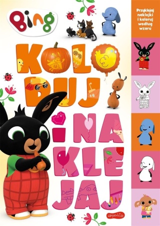 Koloruj i naklejaj królik BING kolorowanka naklejki