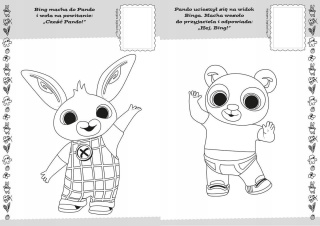 Koloruj i naklejaj królik BING kolorowanka naklejki