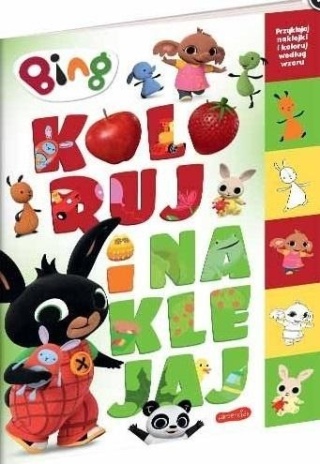 Koloruj i naklejaj królik BING kolorowanka naklejki