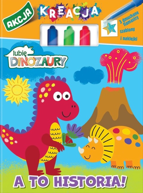 Lubię dinozaury A to historia! kolorowanka naklejki szablony flamastry dmuchane Lubię dinozaury A to historia! kolorowanka naklejki szablony flamastry dmuchane