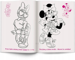 MYSZKA MINNIE syrenka kolorowanka z naklejkami