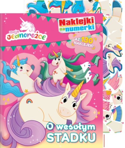 O wesołym Stadku moje jednorożce Unicorn naklejki na numerki 130 naklejek