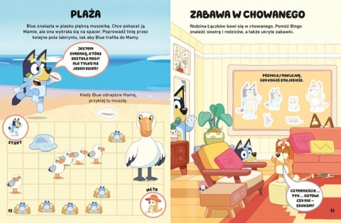 Oto Bluey ! kolorowanka rebusy zabawy i zadania z naklejkami Blue