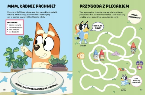 Oto Bluey ! kolorowanka rebusy zabawy i zadania z naklejkami Blue