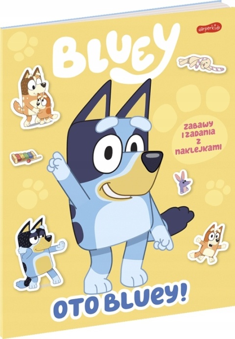 Oto Bluey ! kolorowanka rebusy zabawy i zadania z naklejkami Blue