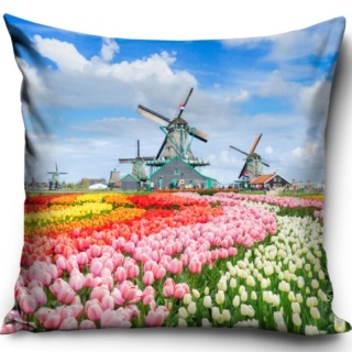 Poszewka dekoracyjna tulipany wiatraki 40X40