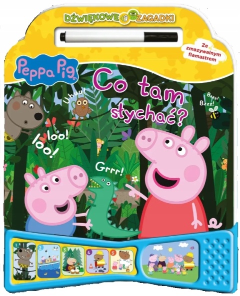 Świnka Peppa książka z dźwiękami Co tam słychać? ze zmywalnym flamastrem
