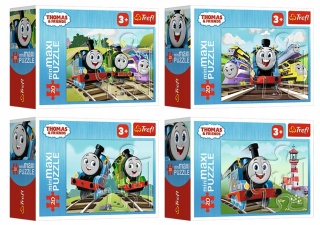 TOMEK I PRZYJACIELE lokomotywy Puzzle MINI MAXI 20EL x 4