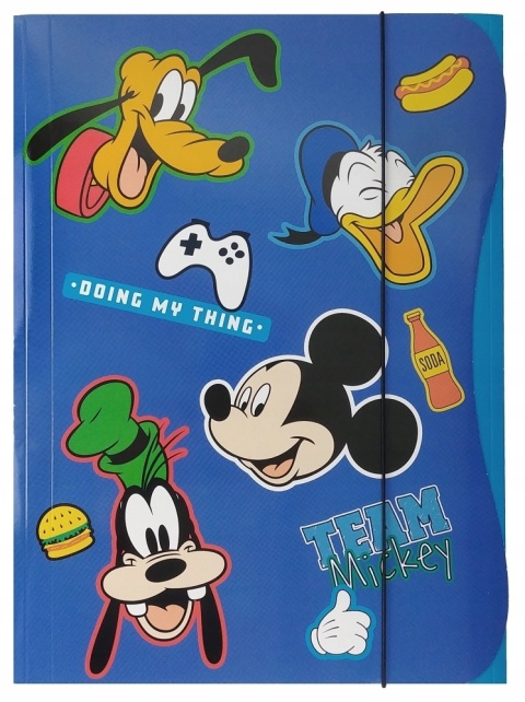Teczka z gumką A4 na dokumenty rysunki Myszka Miki Mickey Donald Goofy