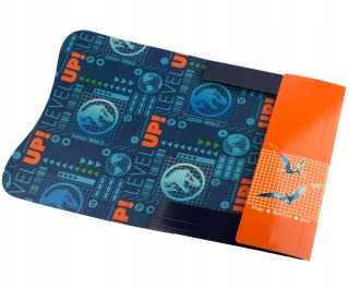 Teczka z gumką A4 na dokumenty rysunki park Jurajski Dinozaury team up