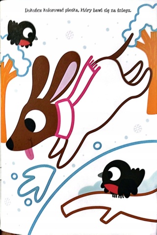 Zima malucha Mikołajkowe kolorowanie kolorowy kontur naklejki A5