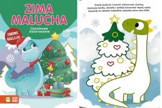 Zima malucha choinkowe kolorowanie kolorowy kontur naklejki A5