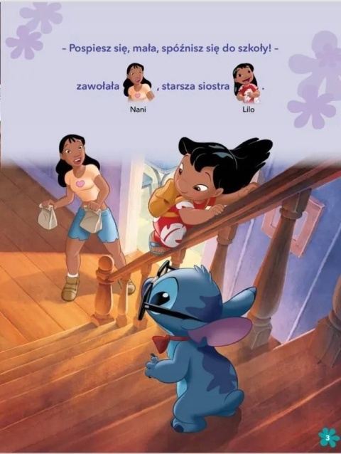 Bajkowe tatuaże Stich idzie do szkoły ilustrowana historyjka Lilo i Stitch