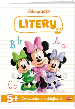 Disney Uczy Litery myszka Minnie ćwiczenia z naklejkami 5 lat