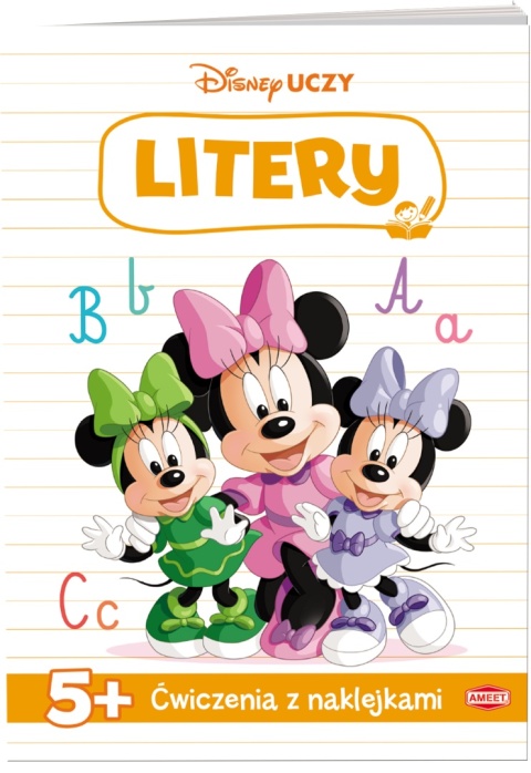 Disney Uczy Litery myszka Minnie ćwiczenia z naklejkami 5 lat