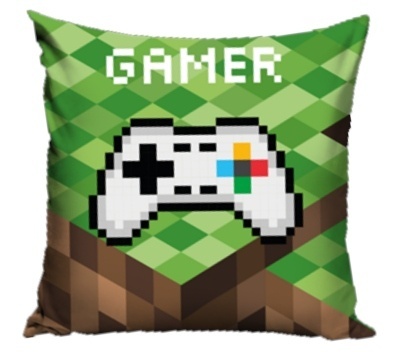 GAMER dla fanów minecraft poszewka na poduszkę jasiek 40x40 welurowa VELVET