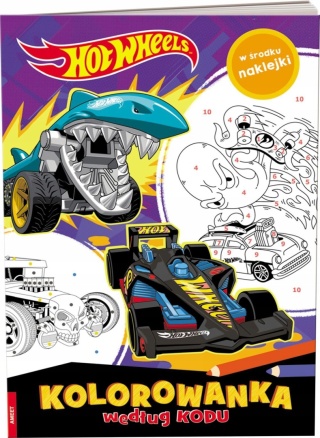 Hot Wheels Kolorowanka według kodu auta naklejki
