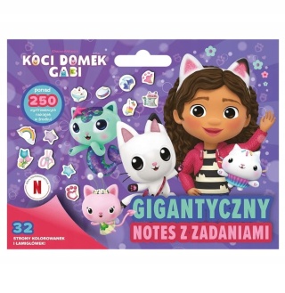 KOCI DOMEK GABI gigantyczny notes za zadaniami kolorowanka naklejki