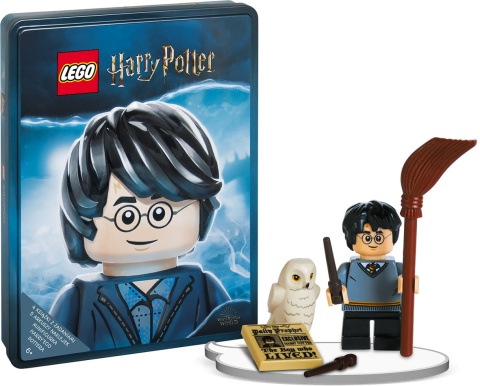 LEGO Harry Potter 4 książki z zadaniami naklejki figurka metalowa puszka