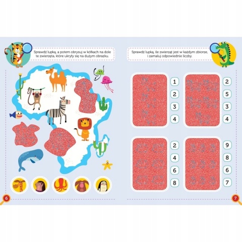 Łamigłówki z magiczną lupą zadania rebusy labirynty krzyżówki od 5 lat