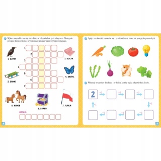 Łamigłówki z wesołą lamą zadania rebusy labirynty krzyżówki 5+