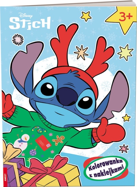 Lilo i Stitch na Święta Stich kolorowanka z naklejkami