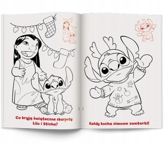 Lilo i Stitch na Święta Stich kolorowanka z naklejkami