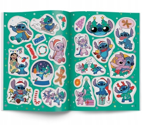 Lilo i Stitch na Święta Stich kolorowanka z naklejkami