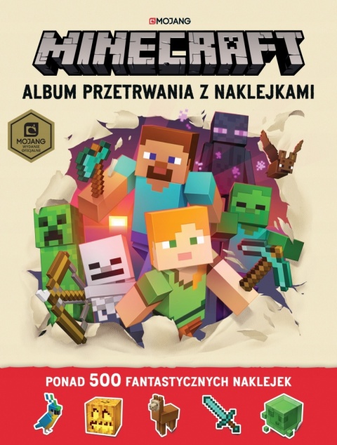 MINECRAFT album przetrwania z naklejkami ponad 500 naklejek