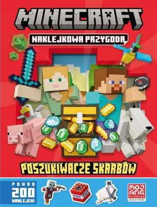 MINECRAFT naklejkowa przygoda poszukiwacze skarbów ponad 200 naklejek
