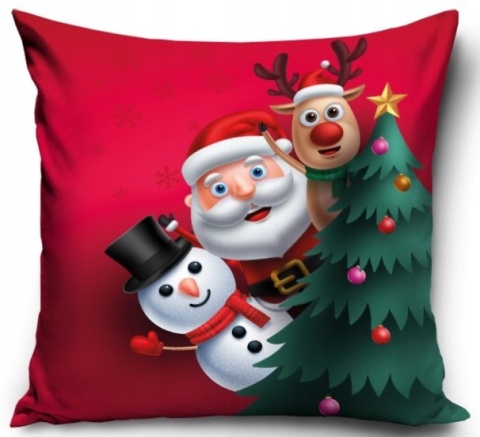 Poszewka na poduszkę 40x40 jasiek świąteczna Boże Narodzenie Mikołaj bałwan