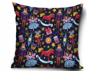 Poszewka na poduszkę 40x40 jasiek świąteczna granatowa zabawki ozdoby