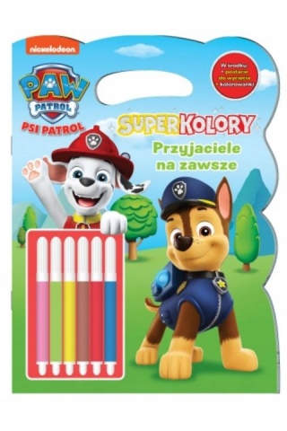 SUPERKOLORY Przyjaciele na zawsze Psi Patrol kolorowanka + mini flamastry